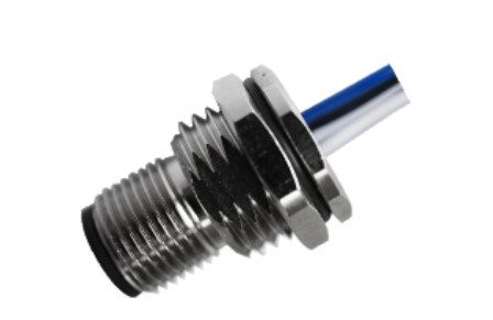 M12 штекерний паяний тип, переднє кріплення A-кодування 4-контактний дріт PG9 0,5 м